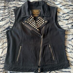 Denim Studded Vest from Milwaukee Leather Punk Goth Halloween heavy metal battle